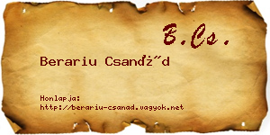 Berariu Csanád névjegykártya